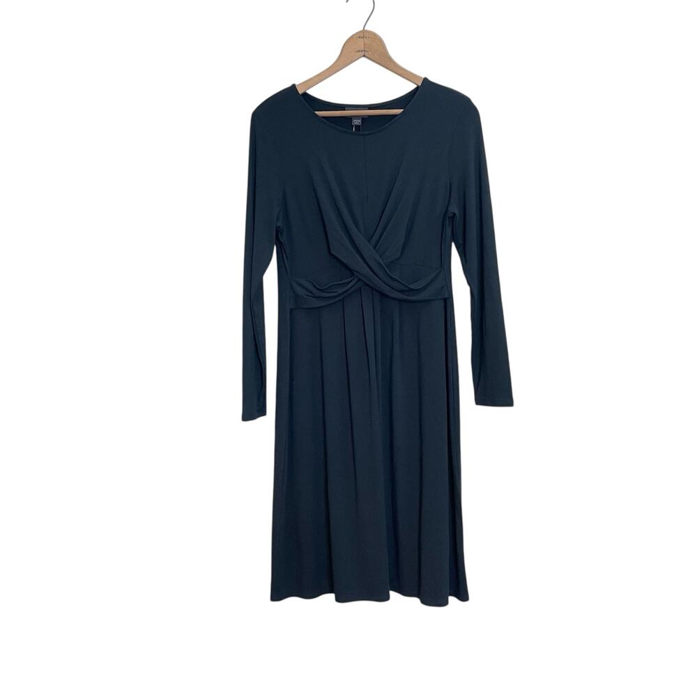 J. Jill Wearever Collection Size PS Black Cross Front Knee Length Dress NWT